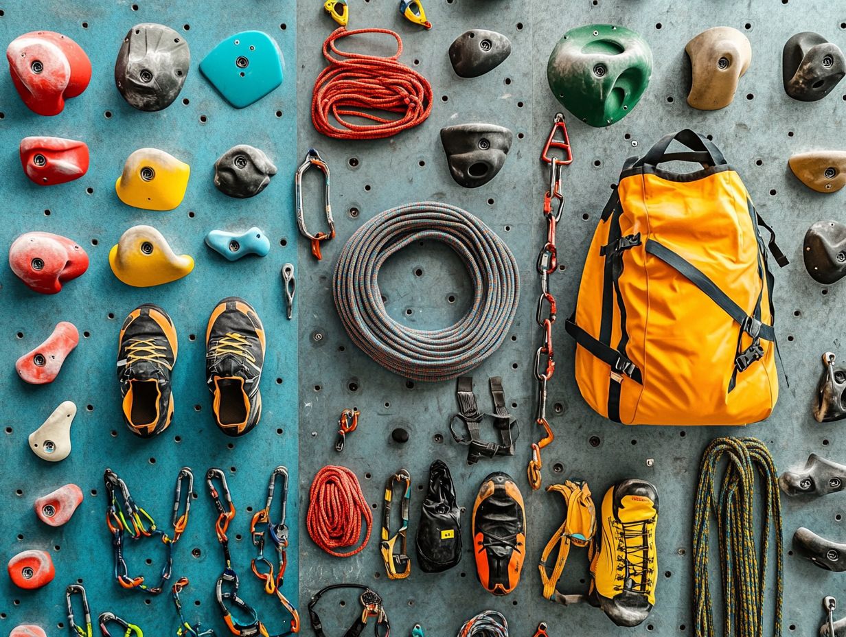 Climbing Harness and Chalk Bag for Safe Indoor Climbing