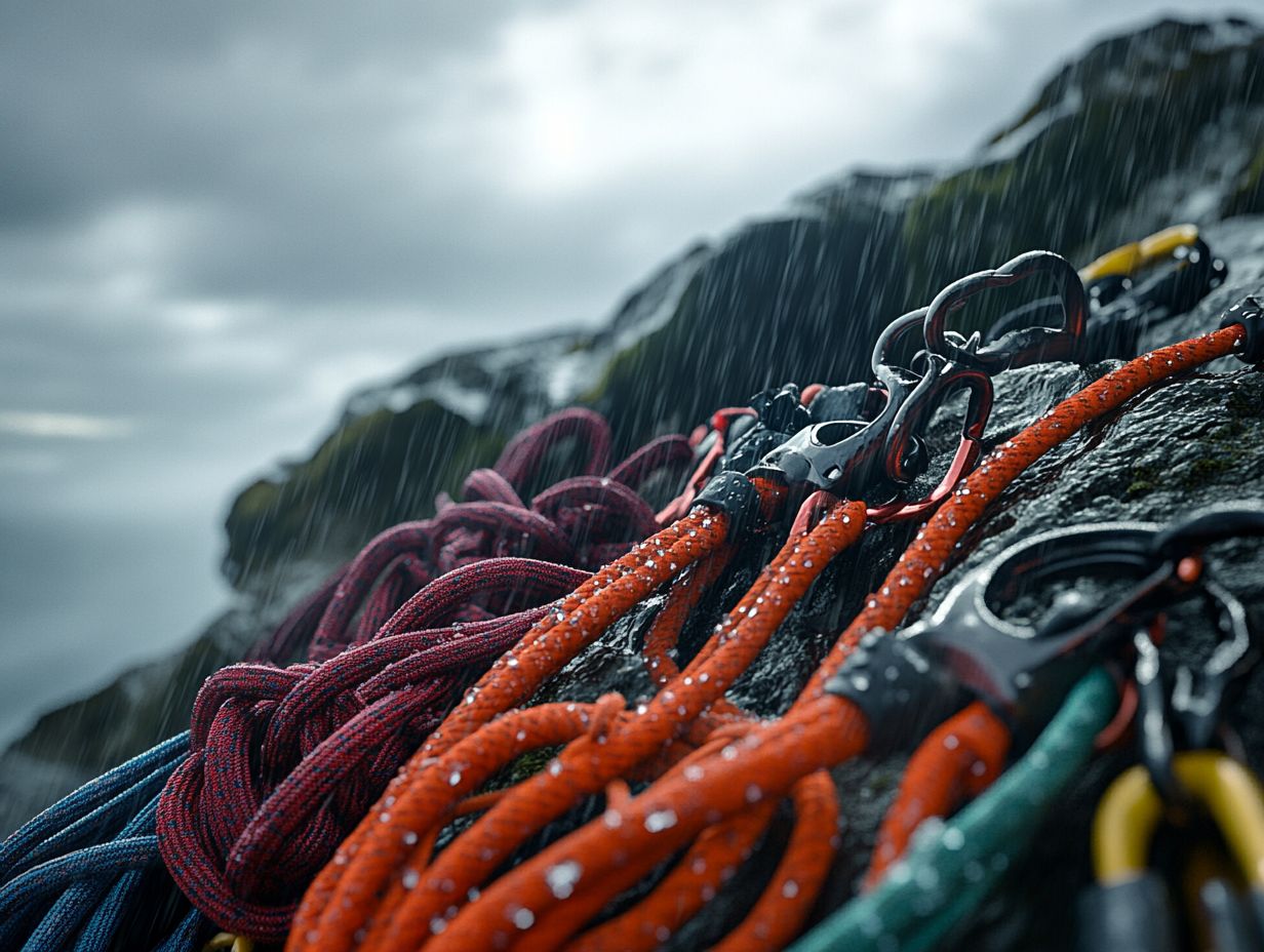 What impact does weather have on properly assessing climbing gear for climbing environments?