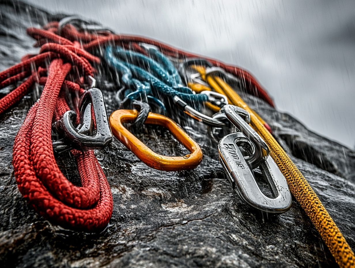 Visual representation of key takeaways on weather's impact on climbing gear.