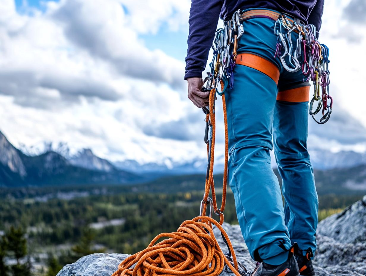 Inspection of climbing gear   visual representation