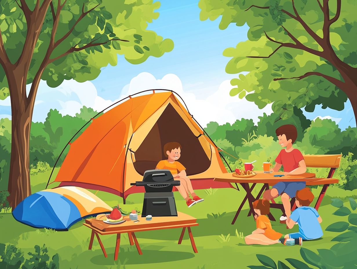 Image showing useful camping accessories for families