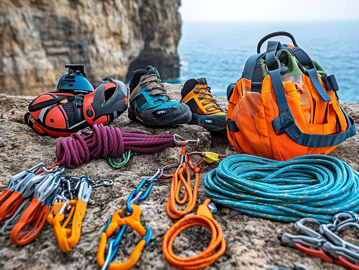 Image depicting essential climbing gear