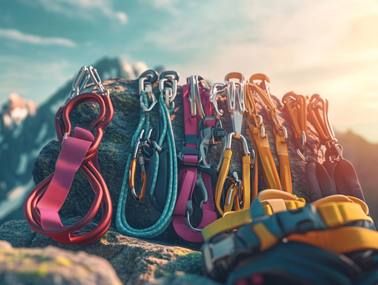 Infographic showcasing the top trends in climbing gear for 2024