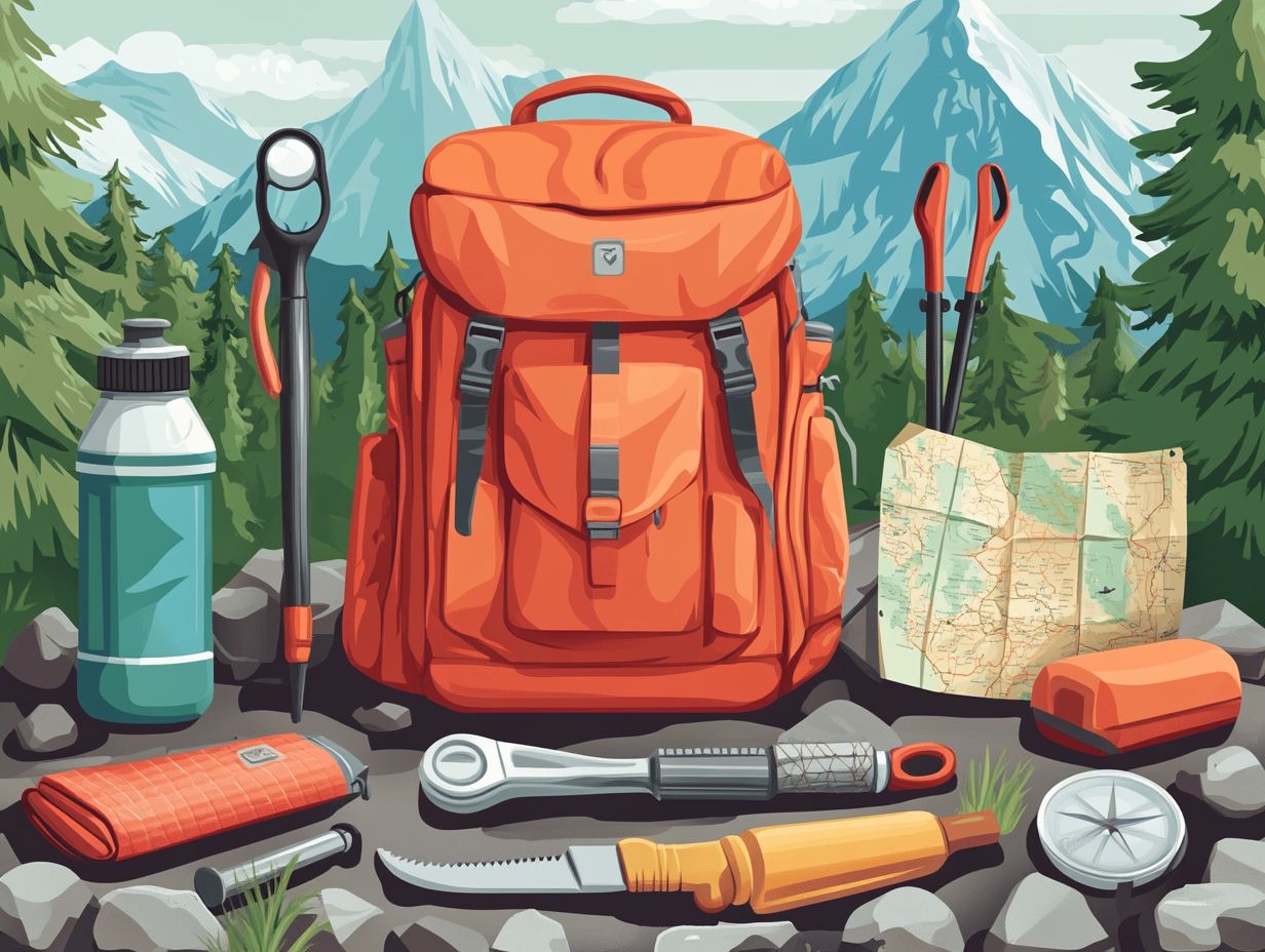 Visual guide to key takeaways for backpacking accessories