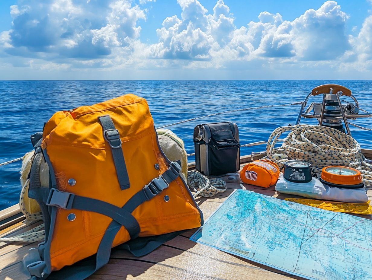 Essential sailing gear displayed