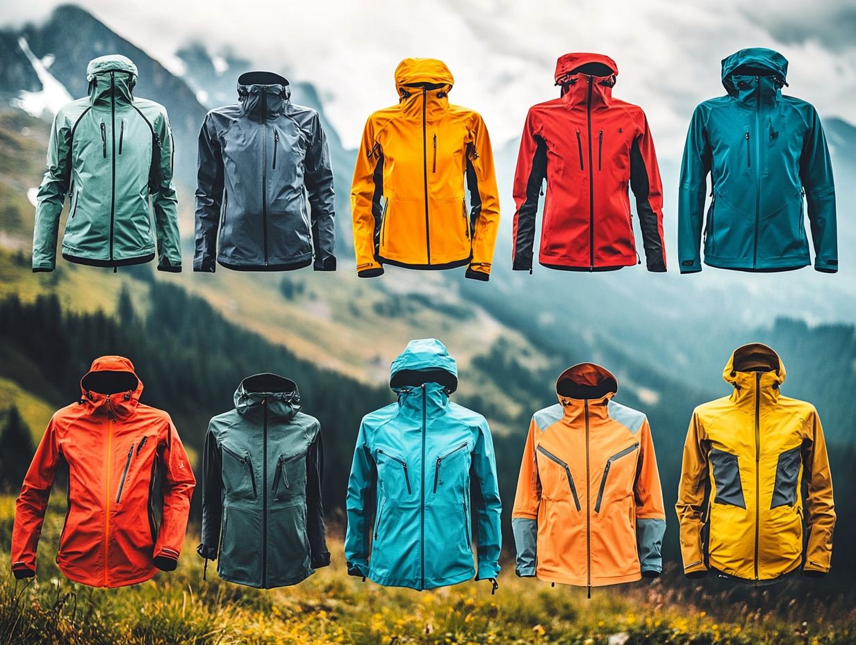 Image showcasing the top 10 waterproof jackets for hiking in 2024.