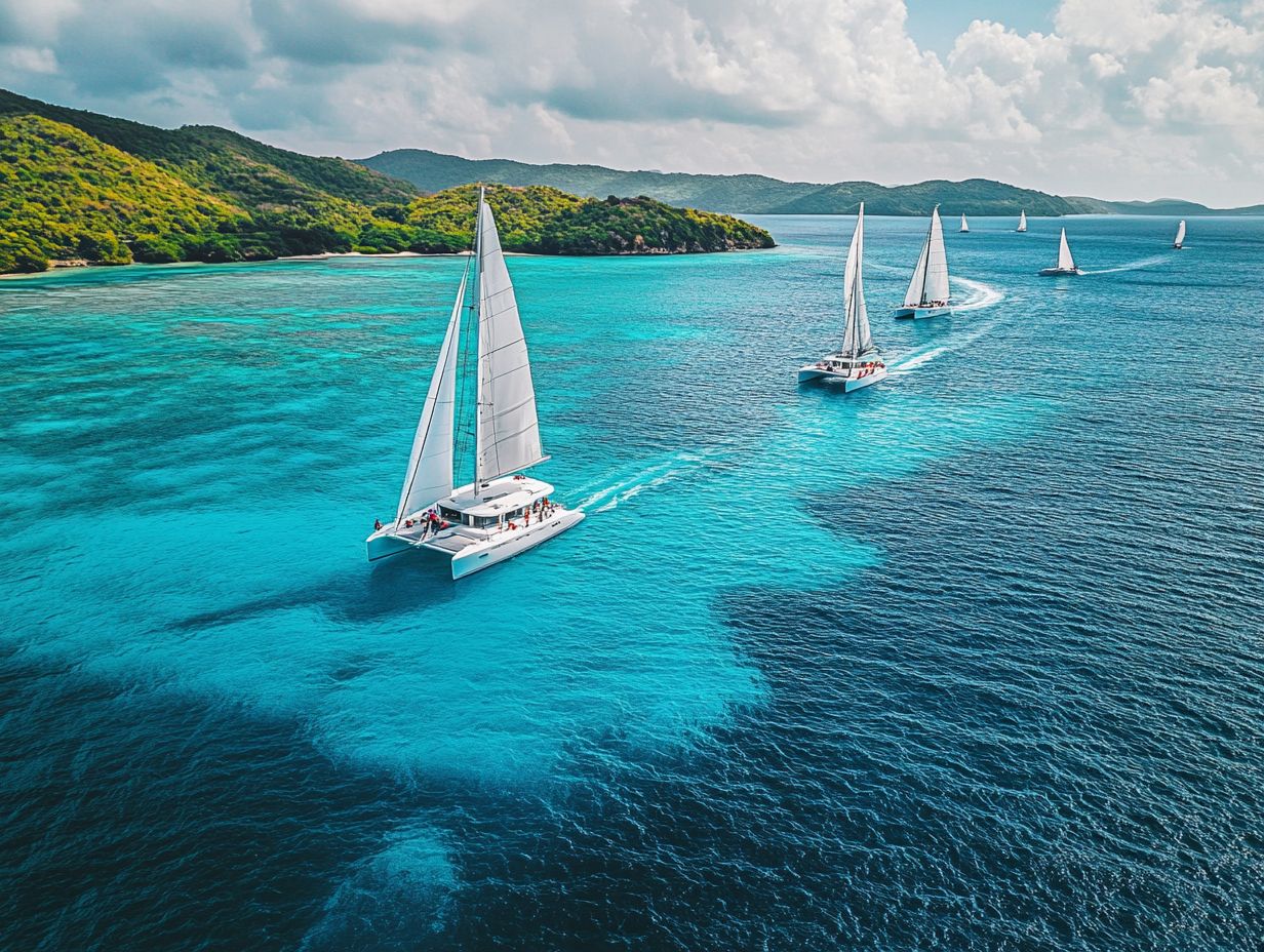 A stunning view of sailing at the Cayman Islands Sailing Club in George Town.