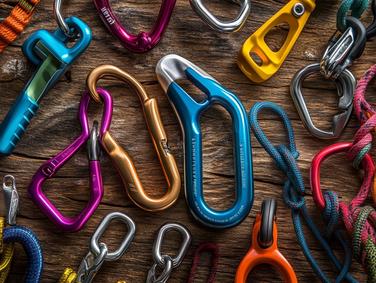 Illustration showing common misconceptions about carabiners