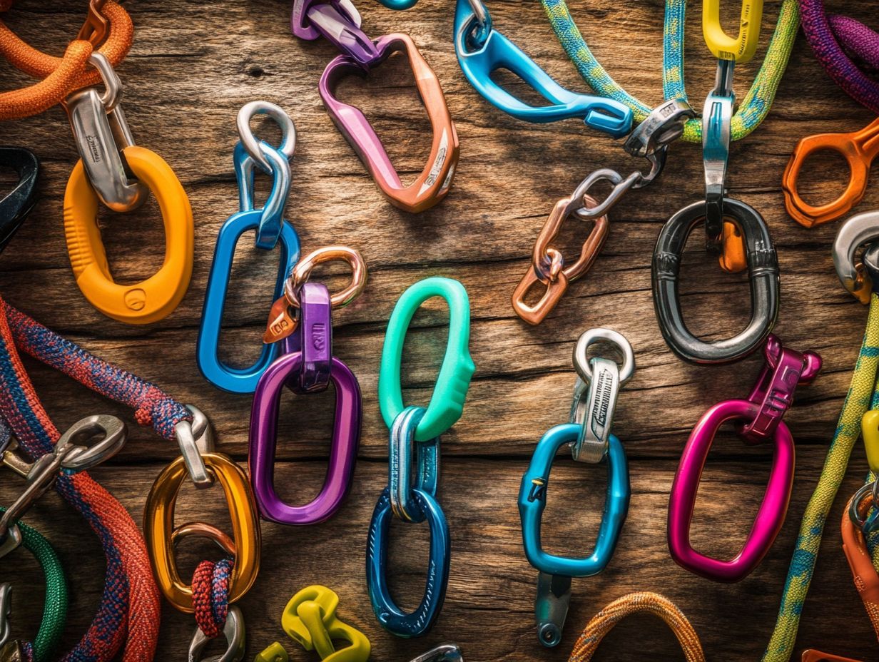 Image illustrating key takeaways about carabiners