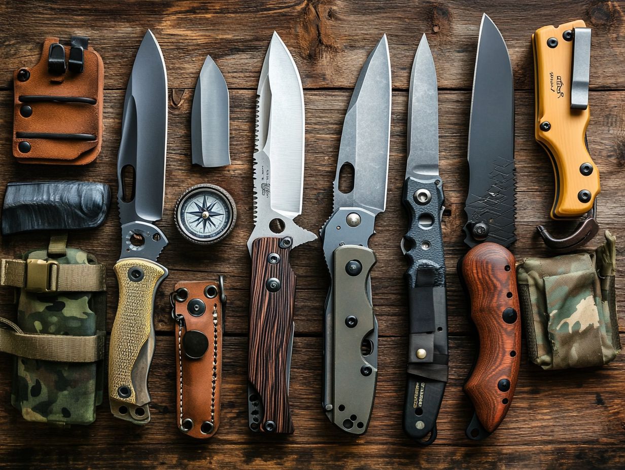 Image showcasing various additional features of survival knives