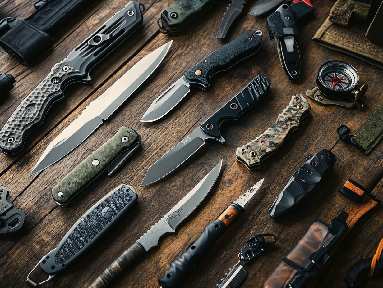 An image showcasing different types of survival knives