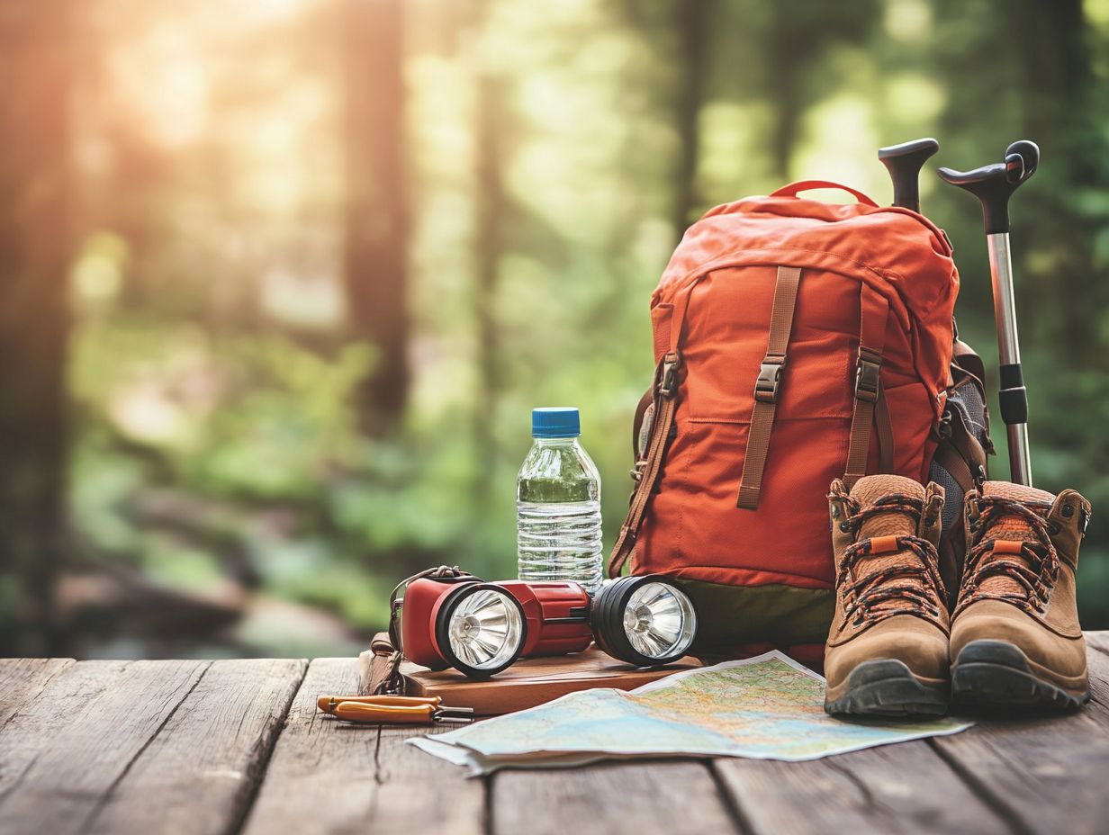 Essential clothing and gear accessories for a successful hiking trip