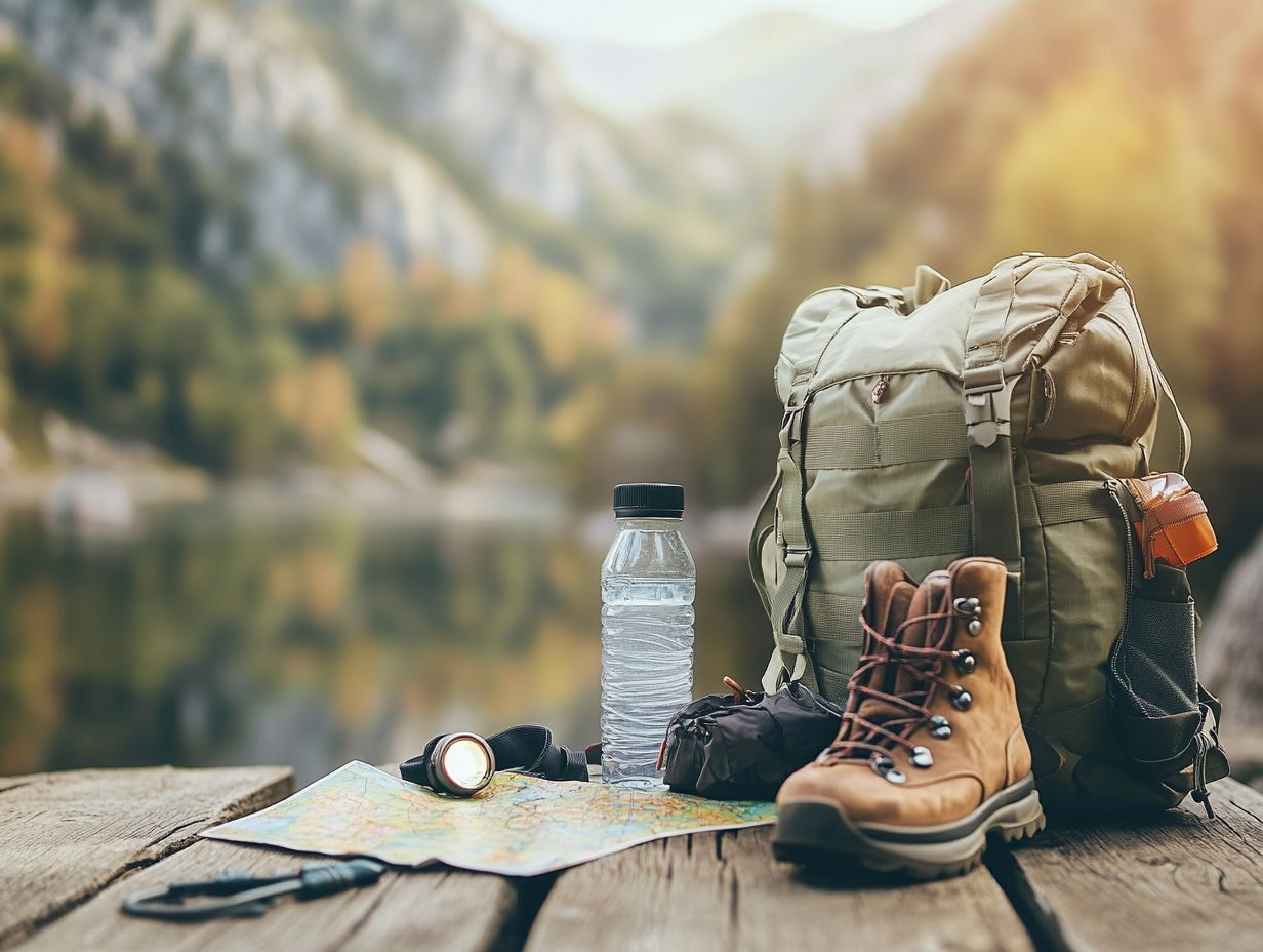 A variety of snacks and energy boosters for hiking