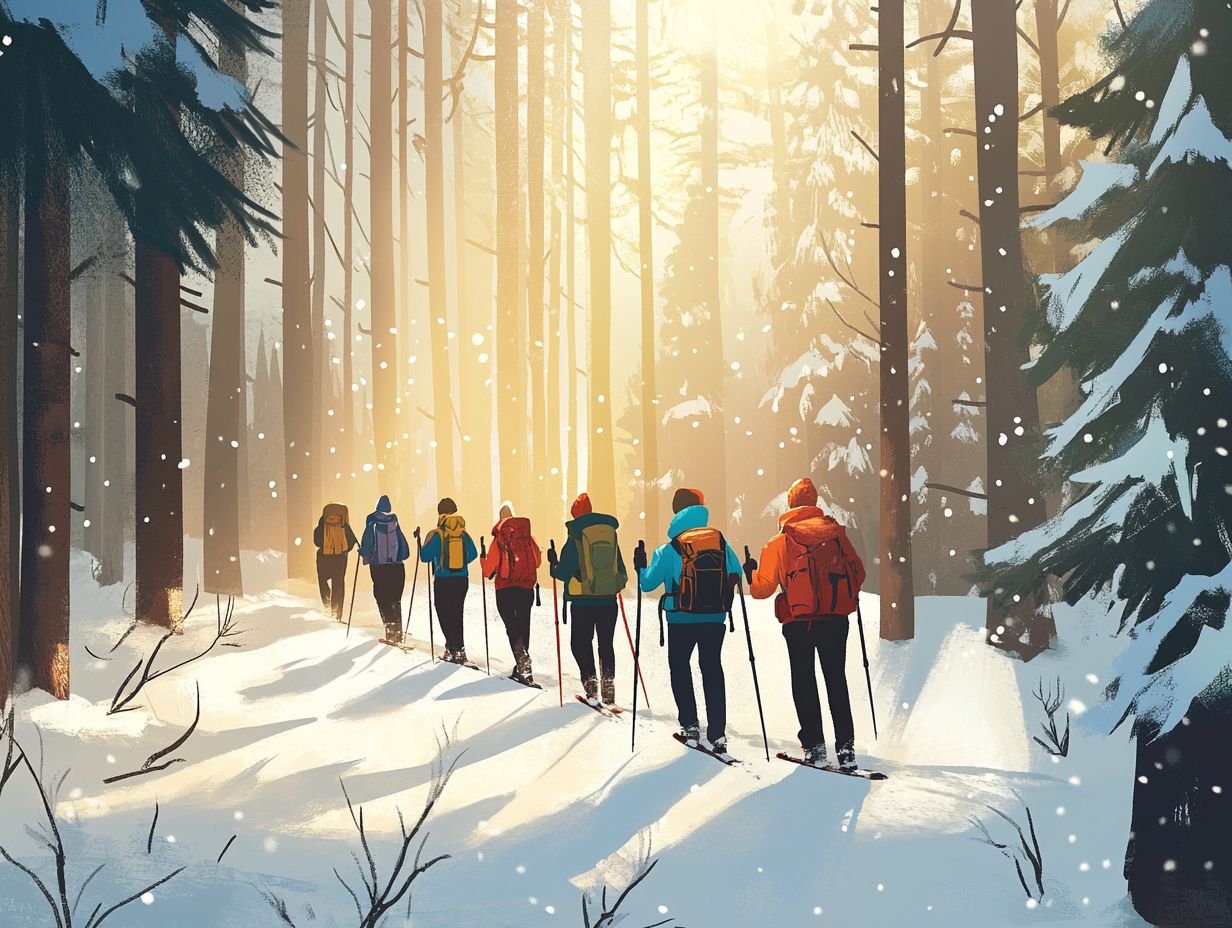 Illustration of the best winter hiking attire