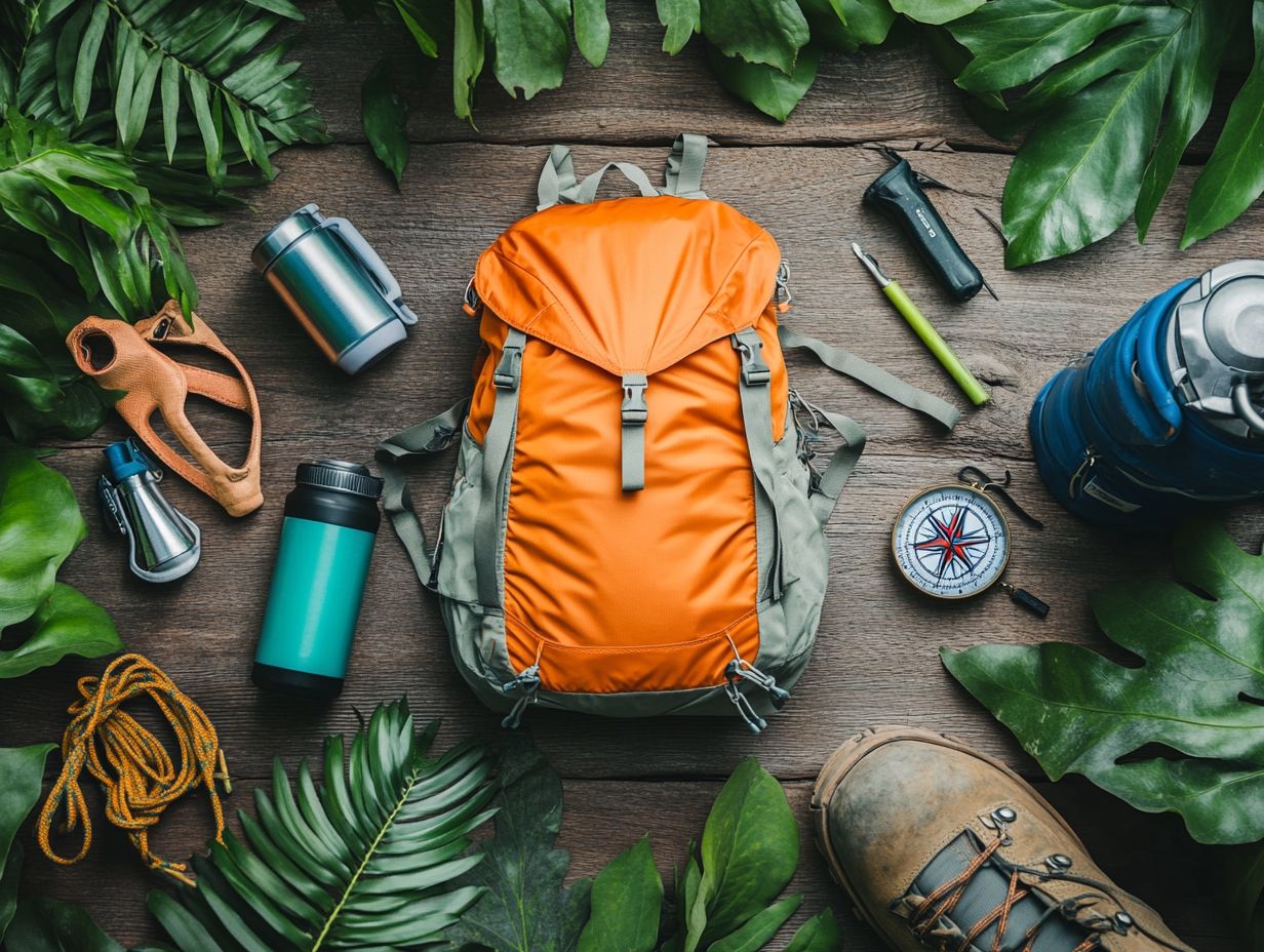 Image of essential camping equipment for outdoor adventures