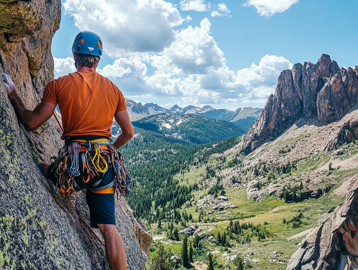 Image showcasing the best gear for solo climbers, including harnesses and ropes.