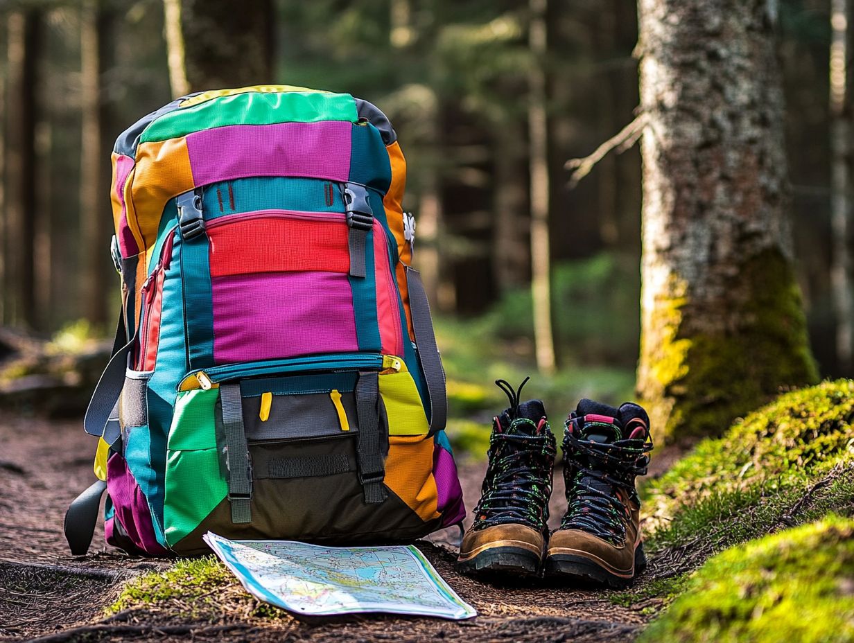 A well-designed hiking backpack showcasing its features