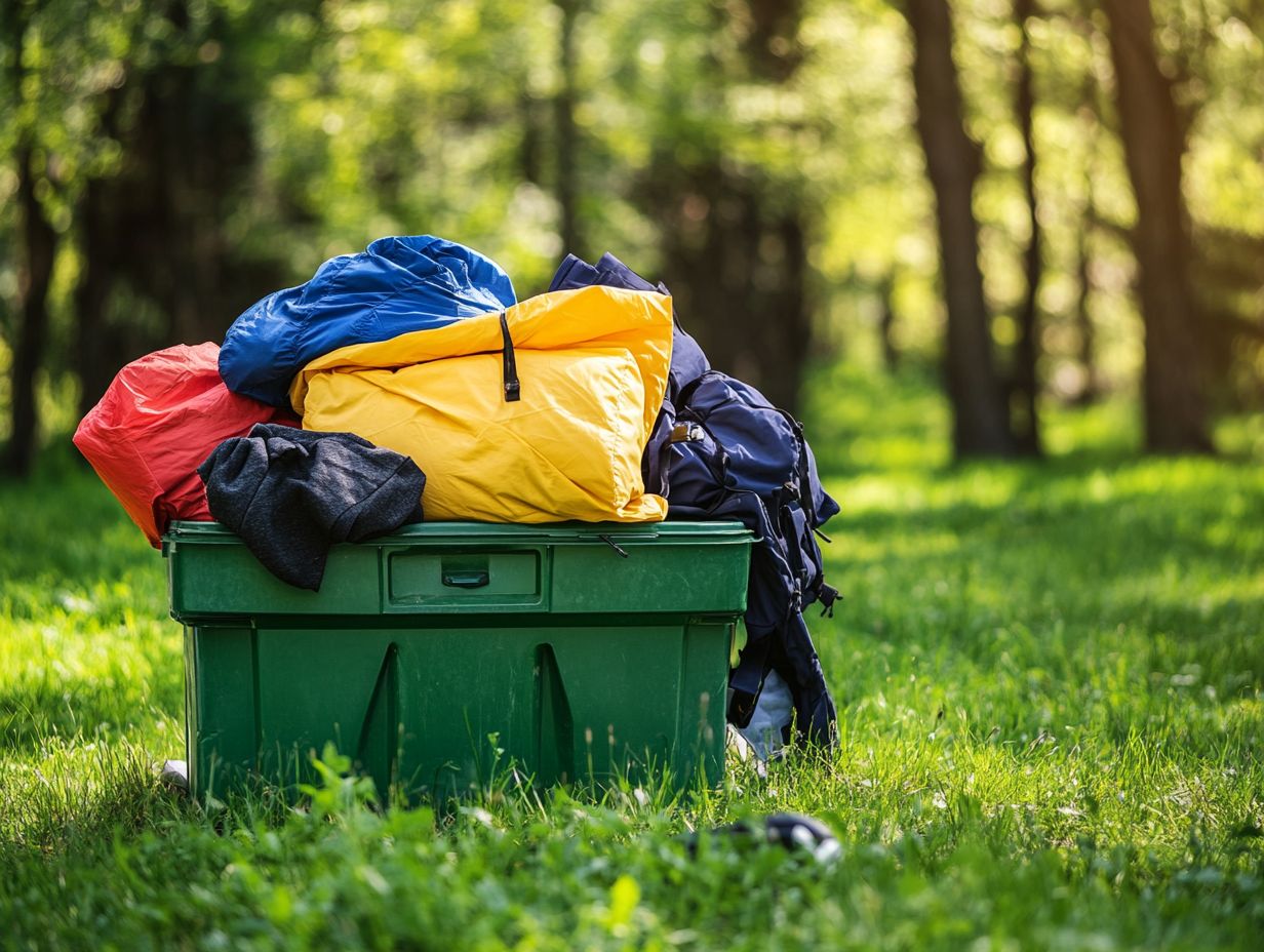 Information about outdoor gear recycling programs.