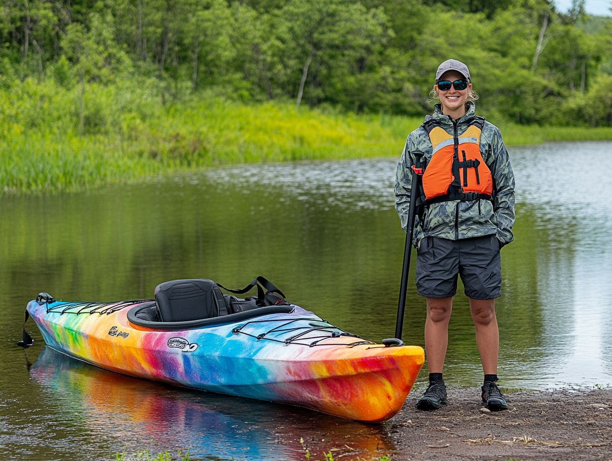 Illustration of kayaking gear for sun, wind, and water protection